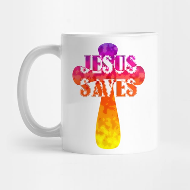 Jesus Saves Rainbow cross by AlondraHanley